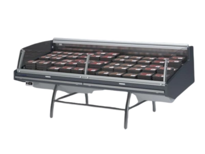 Banco self-service refrigerato per carne preconfezionata, adatto a supermercati in Ticino