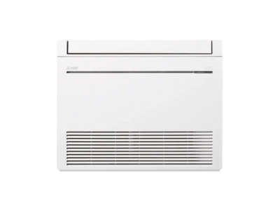Vista frontale del climatizzatore a pavimento MFZ-KT, compatto ed efficiente per riscaldamento e raffrescamento in Ticino – Frigo Control