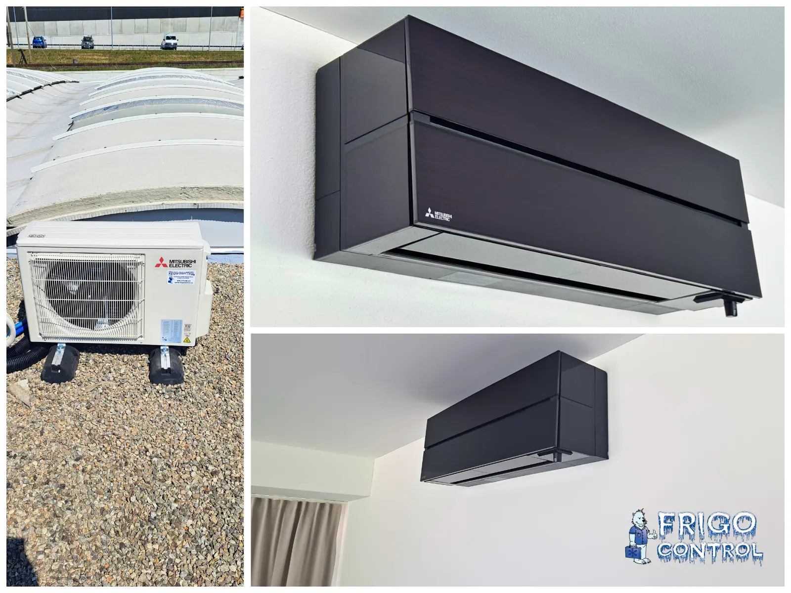 Montaggio climatizzatore Mitsubishi LN nero a Biasca presso cliente commerciale