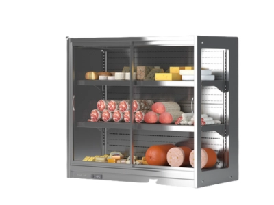 Banco murale refrigerato largo con 5 porte vetro per supermercati in Ticino